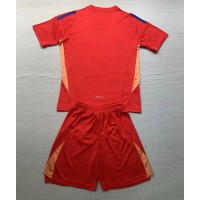 Echipament fotbal Italia Portar Tricou Deplasare European 2024 pentru copii maneca scurta (+ Pantaloni scurti)